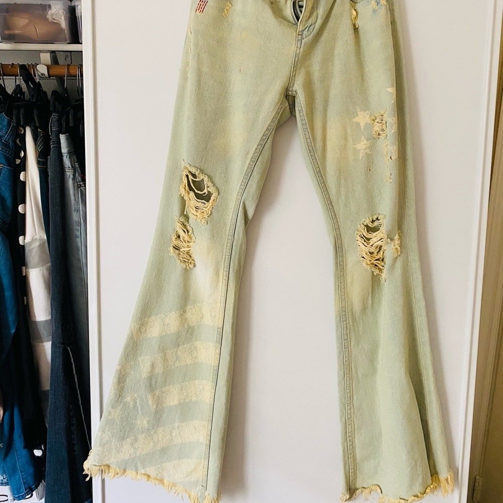 Free people flare wash jeans 28